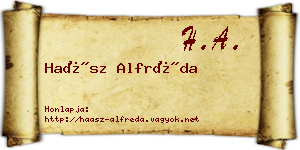 Haász Alfréda névjegykártya